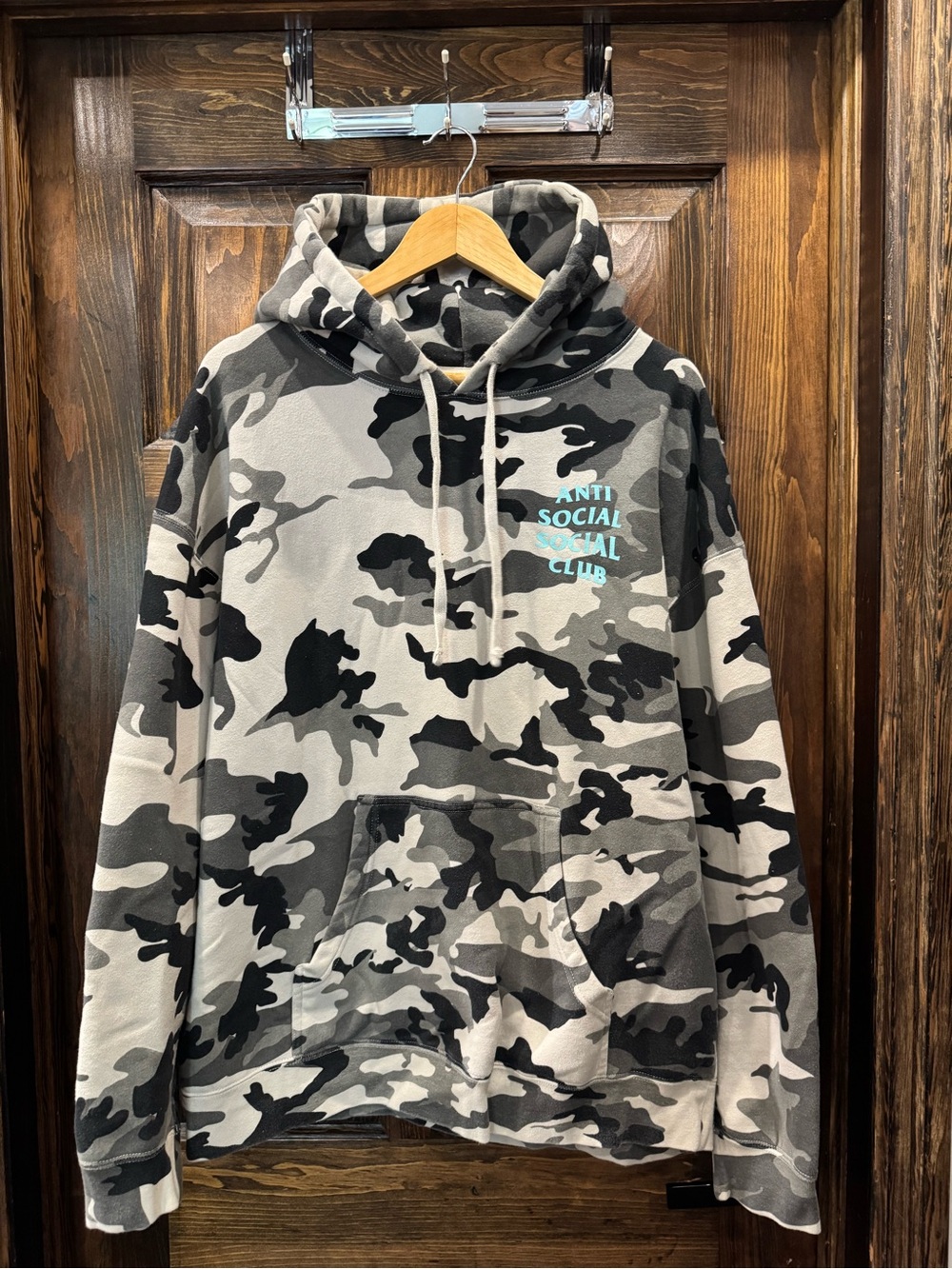 Anti Social Social Club Gray Black White Camo Hoodie